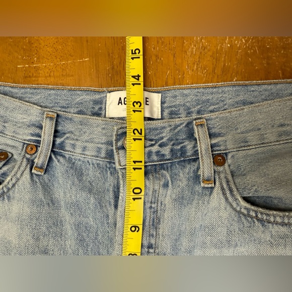 Agolde Distressed Riley Crop Jean 31 100% Cotton No Stretch - Picture 7 of 9